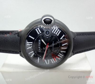 Copy Cartier Ballon Bleu Black ADLC Case Wristwatch 